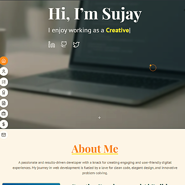 Preview of a professional portfolio website template